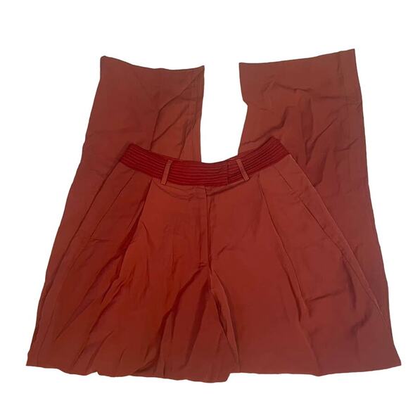 ANTHROPOLOGIE TINY Red High Waist Pants‎ 0 Straight Wide Leg - Picture 2 of 5